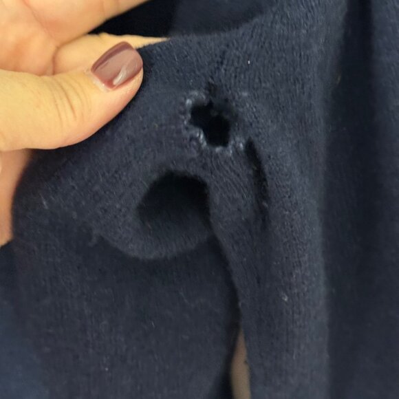 Nordstrom 100% Cashmere Navy Blue V Neck Lightweight Sweater Men's Large Preppy - Picture 5 of 12